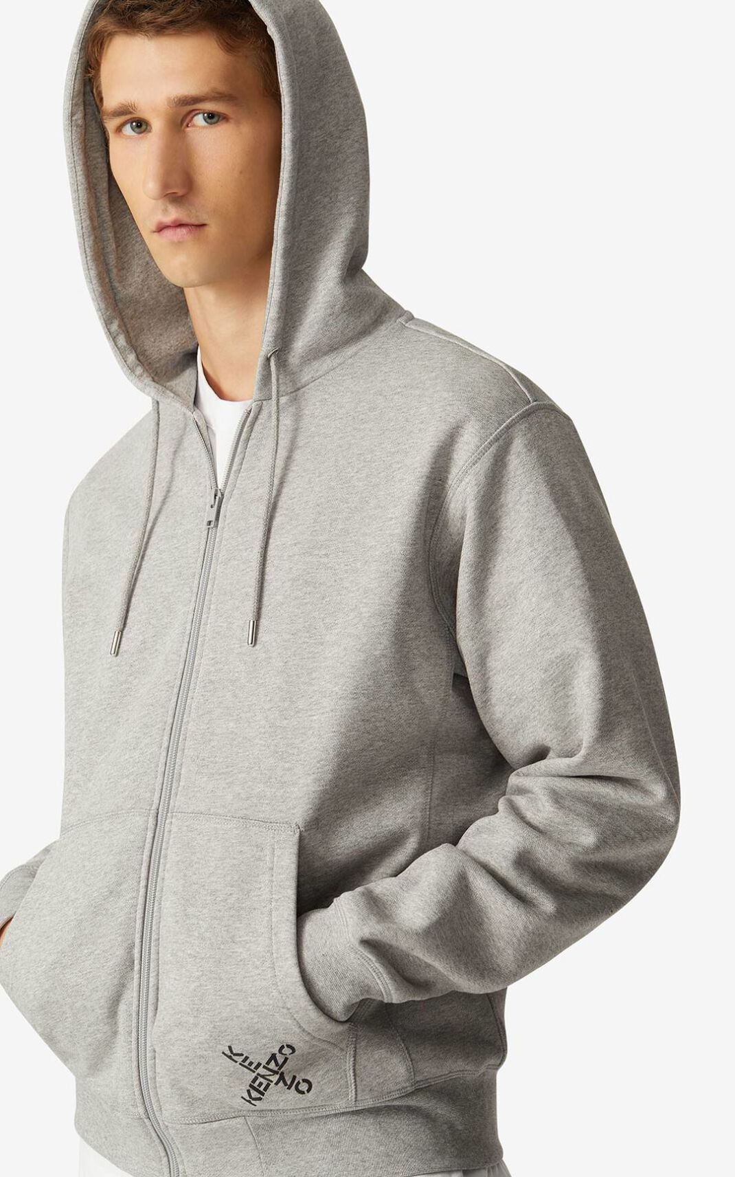 Sudaderas Con Capucha Kenzo Sport Little X zipped Hombre Gris - SKU.8130400